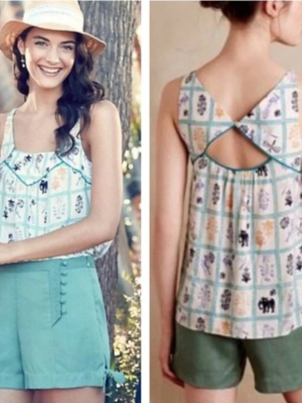 Anthropologie Maeve Mazie Back Cut Out Tank, Size L